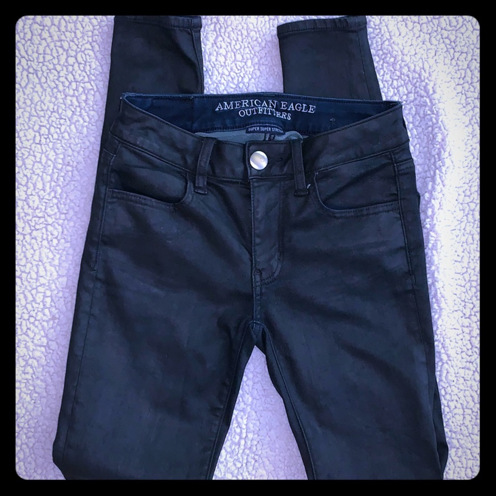 AEO Sateen Super Super stretch metallic jegging